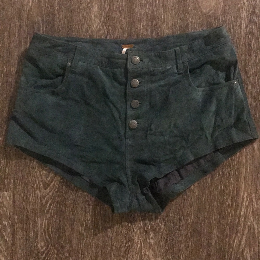 Free People High Waisted Suede Shorts